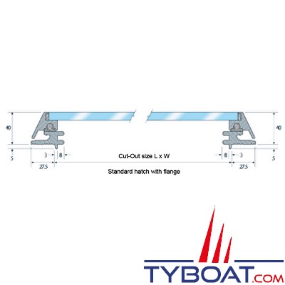 Gebo - Panneau de pont standard avec épaulement - découpe 450x320