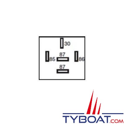 Genois - Mini relais unipolaire - 24 volts - 10/15 Ampères - 5 bornes sans patte de fixation - (10 unités) 