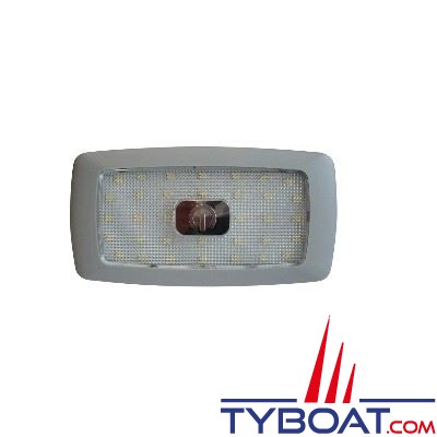 Genois - Plafonnier extra plat à interrupteur tactile - 34 leds - blanc chaud - 12V