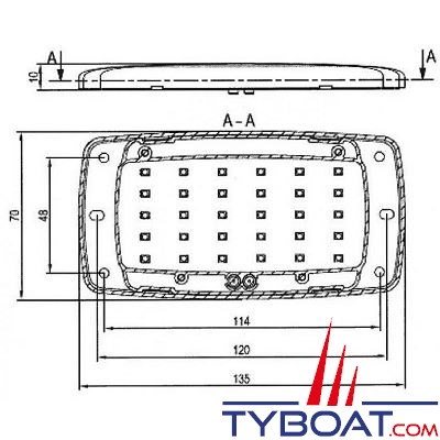 GENOIS - Plafonnier extra-plat 30 LEDs 12V blanc chaud