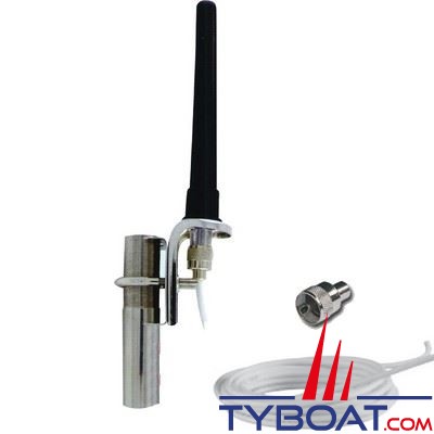 Glomex - Antenne VHF - 1 dB caoutchouc longueur 14 cm + câble longueur 18 m. - RA111 Régate