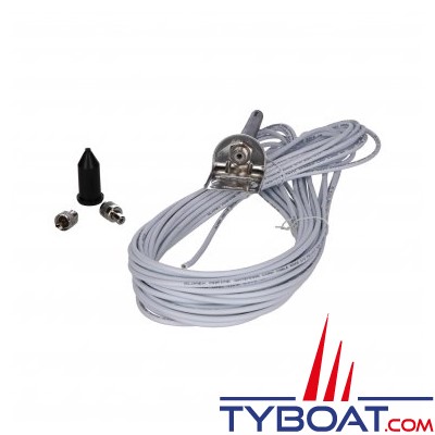 Glomex - Antenne VHF - 1 dB caoutchouc longueur 14 cm + câble longueur 18 m. - RA111 Régate
