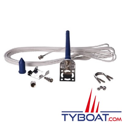 Glomex - Antenne VHF AIS - 1 dB - longueur 30 cm + câble longueur 9 m. - RA111AIS