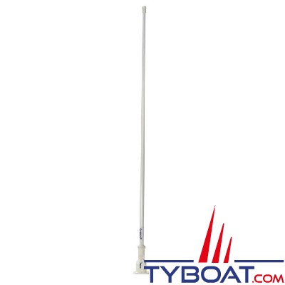 Glomex - Antenne VHF avec support nylon - 3 dB - fouet fibre de verre 1 m + câble coaxial longueur 4,5 m - pour voiliers - RA104NYAUS