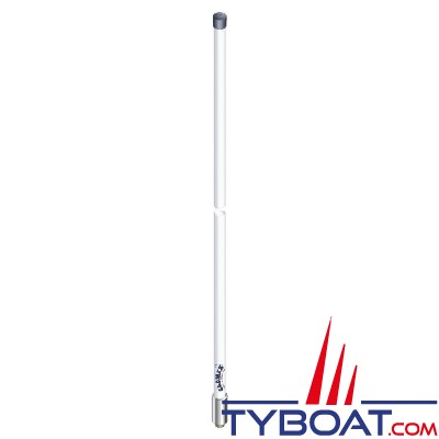 Glomex - Antenne VHF Promarine  - 3.1 dB - fouet fibre de verre 1m. - embase chromée - PRA110