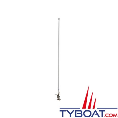 Glomex - Antenne VHF support inox - 3 dB - fouet fibre de verre 1 m + câble coaxial longueur 4,5 m - pour bateaux à moteurs - RA104SSAUS