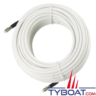 Glomex - Câble coaxial 18 m blanc - 50 Ohms - Glomeasy RG8X