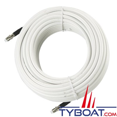 Glomex - Câble coaxial 3 m blanc - 50 Ohms - Glomeasy RG8X
