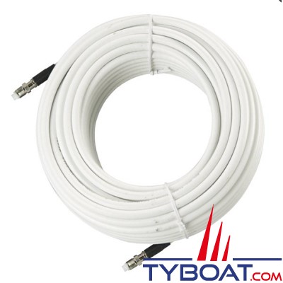 Glomex - Câble coaxial 6 m blanc - 50 Ohms - Glomeasy RG8X