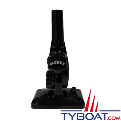 Support D'antenne Double Articulation Glomex RA115/BK Pour Bateaux - Noir, Résistant Aux UV