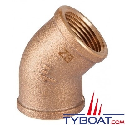 Guidi - Raccord coudé - 45° -  bronze femelle-femelle Ø 1