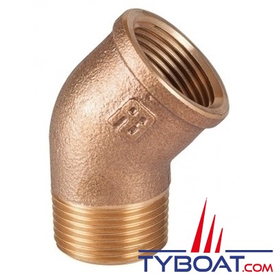 Guidi - Raccord coudé bronze M-H45 mâle-femelle - 3