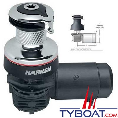 HARKEN - Winch électrique ST Chromé horizontal 24V Radial - 50.2STEC24H