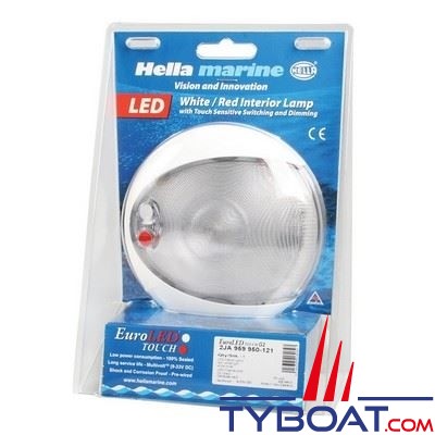 Hella Marine - Applique à Leds EuroLed - Touch rouge/blanc - variateur intégré - Ø129,5mm - 12/24 volts