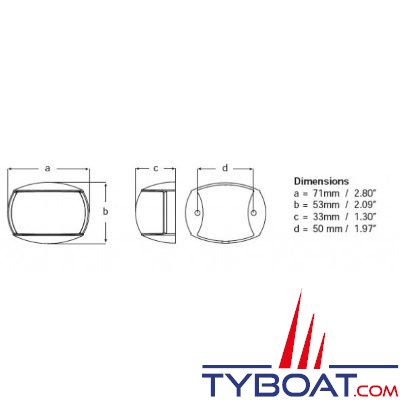 Hella Marine - Naviled Compact feu à led - 2NM - Boîtier noir - babord