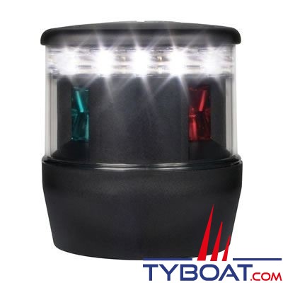 Hella Marine - NaviLED Trio feu à led - 2NM - tricolore avec feu de mouillage intégré - Boîtier Noir - Tête de mât 