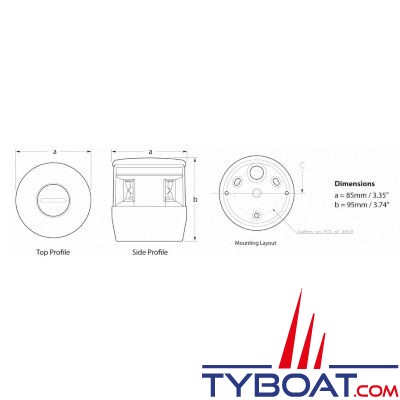 Hella Marine - NaviLED Trio feu à led - 2NM - tricolore avec feu de mouillage intégré - Boîtier Noir - Tête de mât 