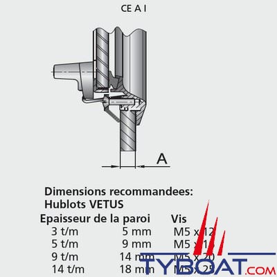 Hublot inox AISI316 Vetus type PMS23 A1 346 x 199 mm + moustiquaire 