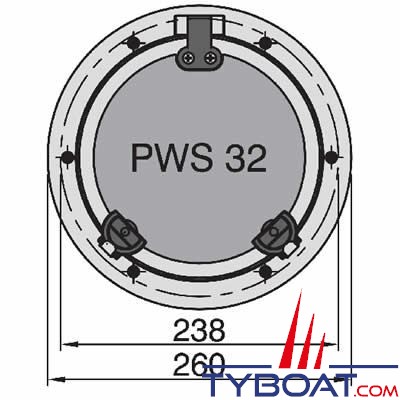 Hublot inox AISI316 Vetus type PWS32 Ø 260mm qualité A1