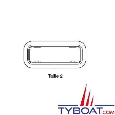 Lewmar - Hublot standard blanc ouverture taille 2 176x425mm.