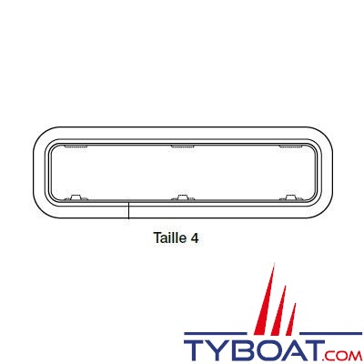 Lewmar - Hublot standard blanc ouverture taille 4 191x646mm.