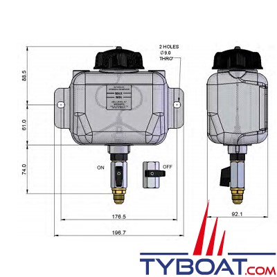 Hy-ProDrive - Réservoir hydraulique - 0,94 Litre