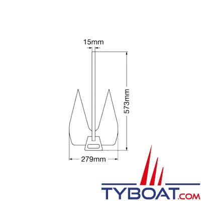 Imnasa - Ancre Bull plate galvanisé - 6 kg