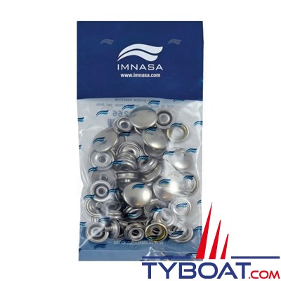 Imnasa - Kit 15 boutons pression - male femelle en laiton chromé