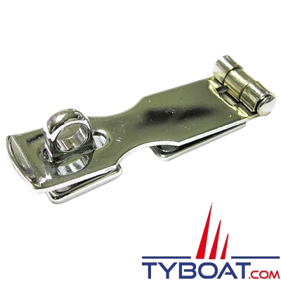 Attache-capot à cadenas - Laiton chromé - 76x22 mm