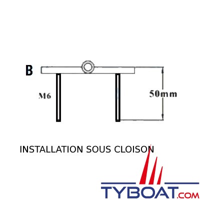 Charnière inox 21x82x65mm