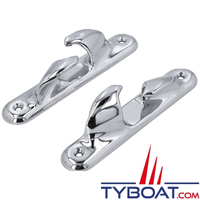 Chaumards croisés en inox - 205 mm - pour cordage de Ø maxi 20 mm - la paire
