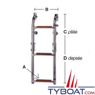 Echelle pliable en inox L600mm