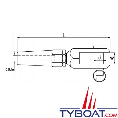 Embout chape - Inox 316 - Ø 10 mm