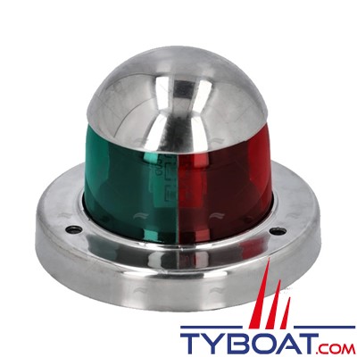 Feu de navigation bicolore - plastique et inox - Led - 2 Watts 12 Volts