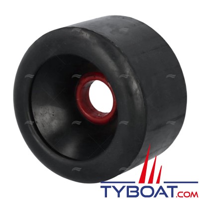 Galet latéral noir - L 75 x Ø 114 mm - alésage Ø 23mm