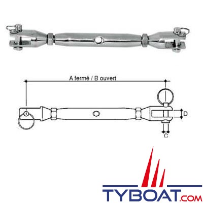 Ridoirs - inox 316 - charge de rupture 1800 kg - Ø 8mm