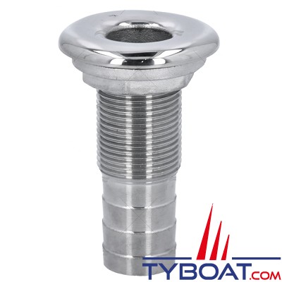 Passe coque inox filetage Ø 19 mm pour tuyau 1/2