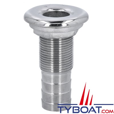 Passe coque inox filetage Ø 38 mm pour tuyau 1