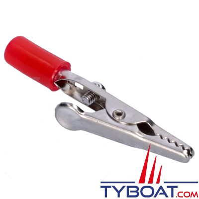 Pince crocodile - isolant court et rouge - câble Ø 4mm