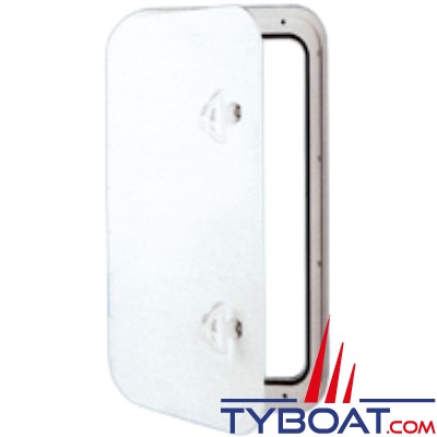 Porte de rangement en PVC - Extérieur 360 x 600mm - Avec serrure - Coloris blanc