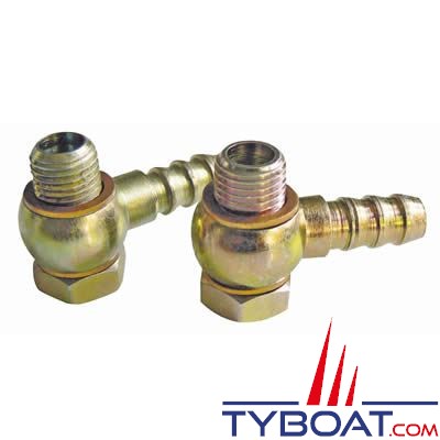 Raccords banjo 90° filetage 1/4 pour filtre carburant pour tuyau Ø 8 mm par  2 IMNASA 43251099 - TYBOAT.COM