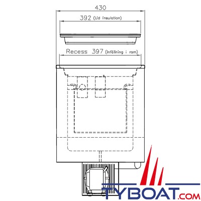 Indel Marine - BI75 Coffre à encastres - 75 litres - +10°C à +2°C