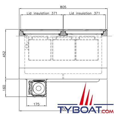 Indel Marine - BI92 Dual Coffre à encastrer - 92 litres - +10°C à -18°C