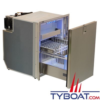 Indel Marine - Réfrigérateur 1 tiroir - 85 litres freezer + porte-bouteille -  Drawer DR85 inox