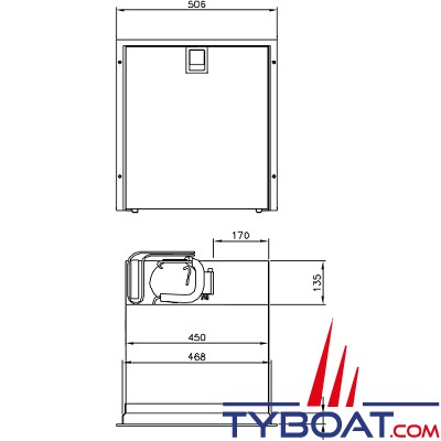 Indel Marine - Réfrigérateur 2 tiroirs avec freezer - 65 litres -  Drawer DR65 inox