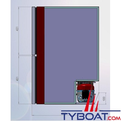 Indel Marine - Réfrigérateur à 2 tiroirs inox 95 + 65L - Drawer DR160 Inox - 12/24 Volts