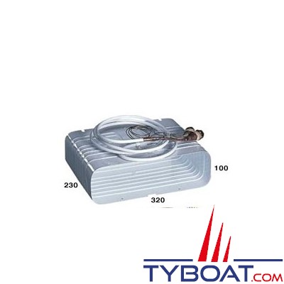 Indel Marine - Evaporateur caisson 320 x 230 x 100 mm avec raccords SBF00029AA