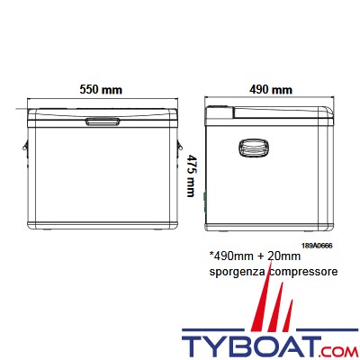 Indel Marine - Glacière électrique portable 45L  12/24V - 115/230V