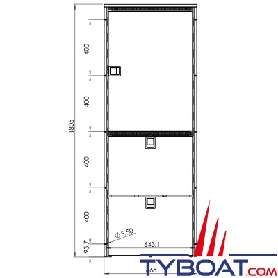 Indel Marine - Réfrigérateur 160+95L Conservateur 65L - CR320 Cruise Combi Inox - 12/24V