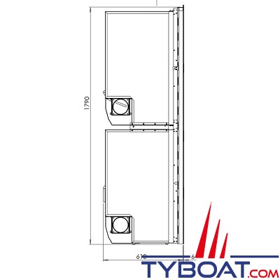 Indel Marine - Réfrigérateur 160+95L Conservateur 65L - CR320 Cruise Combi Inox - 12/24V